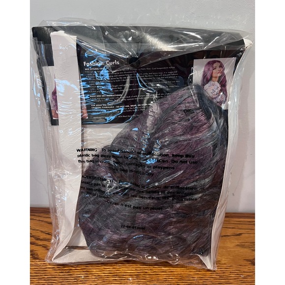 Spirit Halloween Fashion Curls Purple Wig Adult Cosplay Costume‎ Accessory - Picture 2 of 2